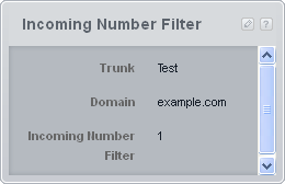 web panel incoming filter